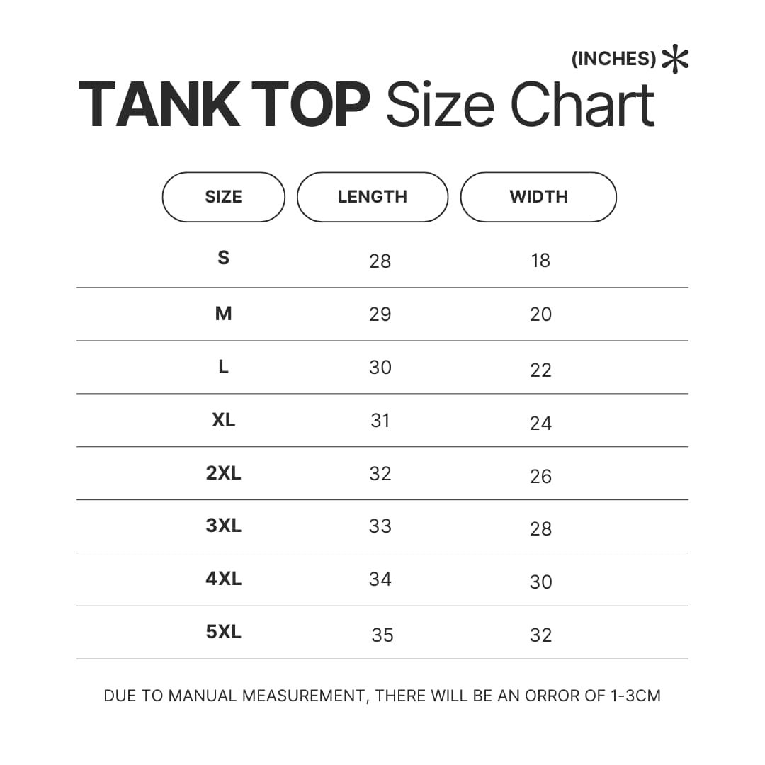Tank Top Size Chart - The Daily Podcast Store