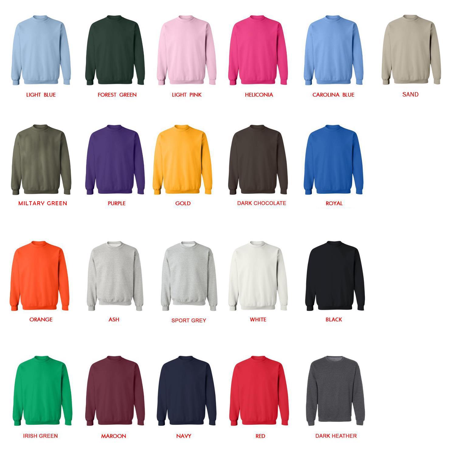 sweatshirt color chart - The Daily Podcast Store