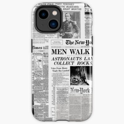 Newspaper Print White Iphone Case
